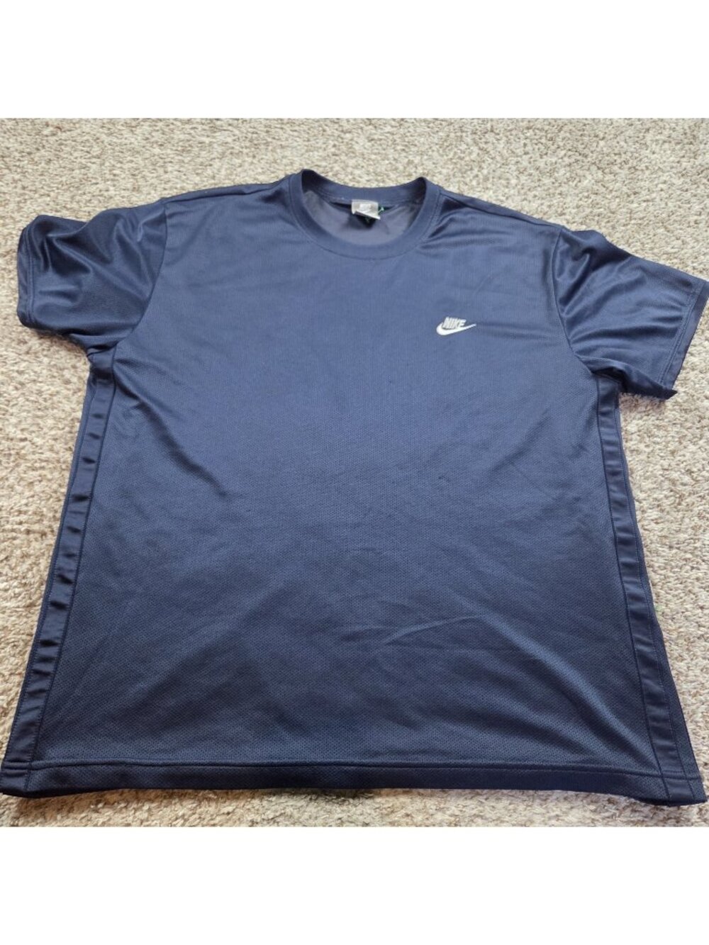 Vintage Nike Sportswear Shirt Mens 2XL Blue Mesh Y2K Crew Pullover Swoosh